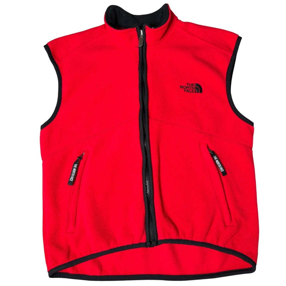 The North‎ Face Vintage 90's Polartec Fleece Vest Red Full Zip Mens Small 96609